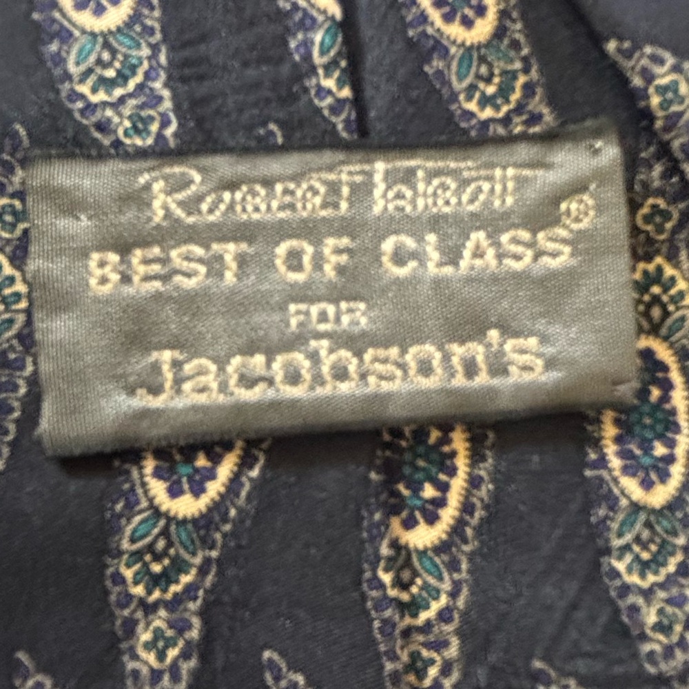 VTG Robert Talbott Best of Class Black Silk Tie Jacobson’s Hand Sewn - Picture 4 of 11